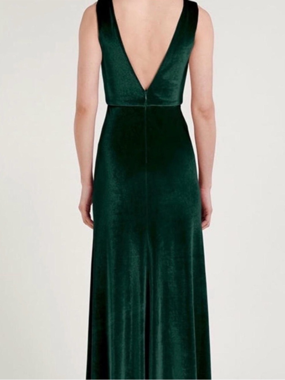 Jenny Yoo Emerald Green Strapless Velvet Gown - Picture 2 of 5